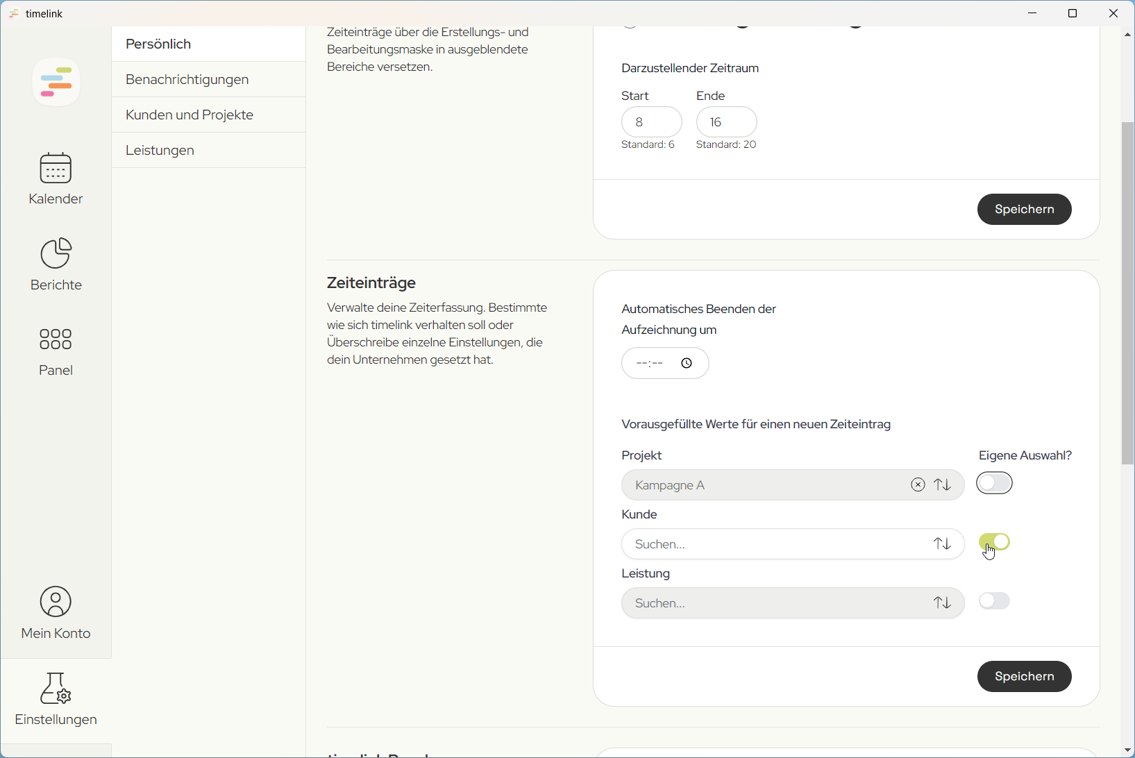 Standard-Werte persoenlich