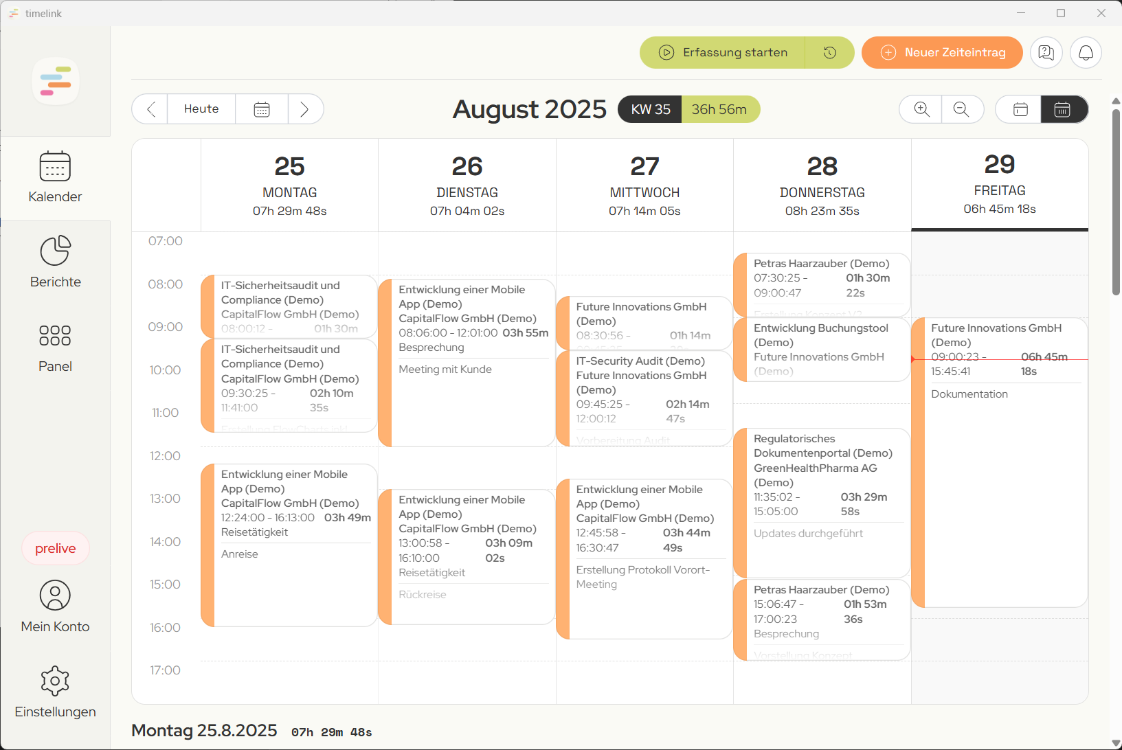 Demo-Daten Kalender